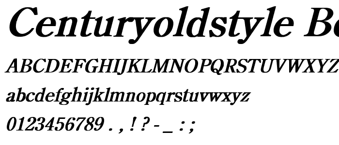 CenturyOldStyle Bold Italic font